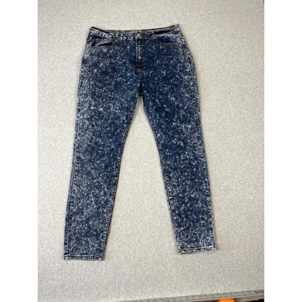 Judy Blue Jeans Womens 3XLโ Blue Denim High Waist Acid Wash Skinny Stretch